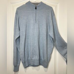 Peter Millar Crown Soft Merino Wool Silk 1/4 Zip Pullover Sweater Men’s Large